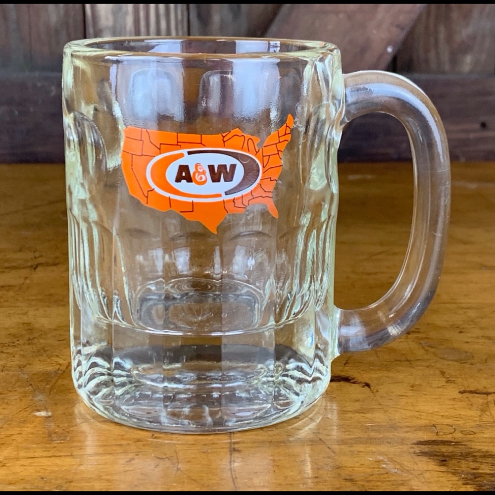 Vtg A&W Root Beer Short Glass Mug US Logo